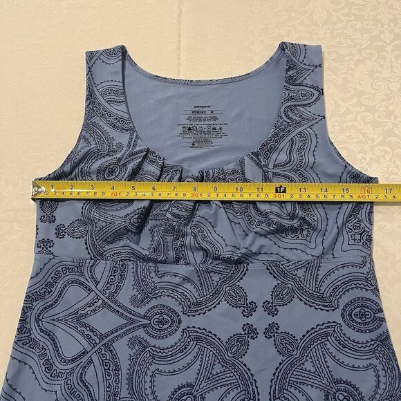 Patagonia Womens Sleeveless Athletic Top Shirt Sz Medium Blue Shelf Bra Stretch - Picture 5 of 7